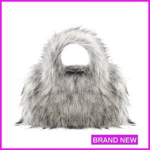 Faux Fur Hobo Tote Bag Fuzzy Furry Handbag Chic Trendy Versatile Purse